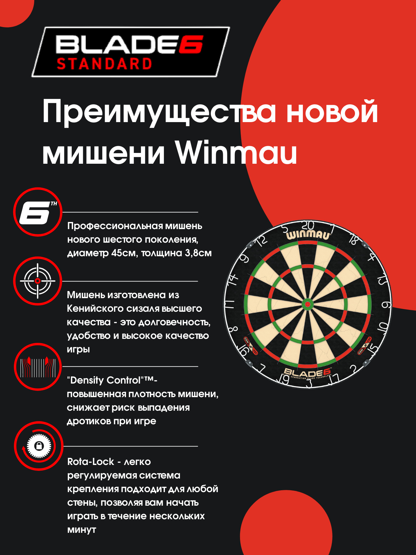 Мишень для игры в дартс Winmau Blade 6 профессиональный уровень - купить в  Москве, цены на Мегамаркет | 600009168655