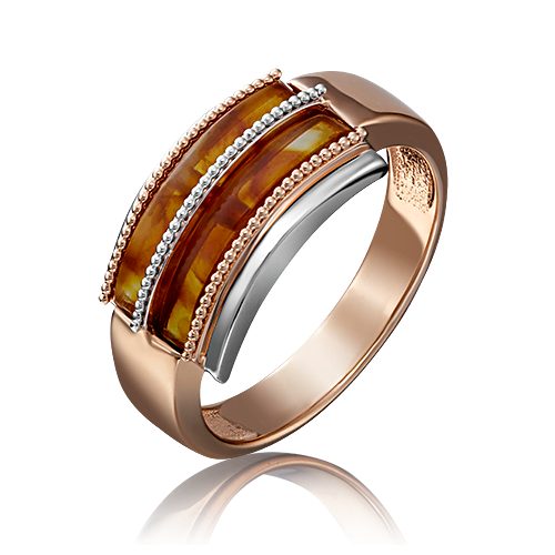 Кольцо из красного золота с янтарем р.17 PLATINA jewelry 01-5169-00-271-1110-46
