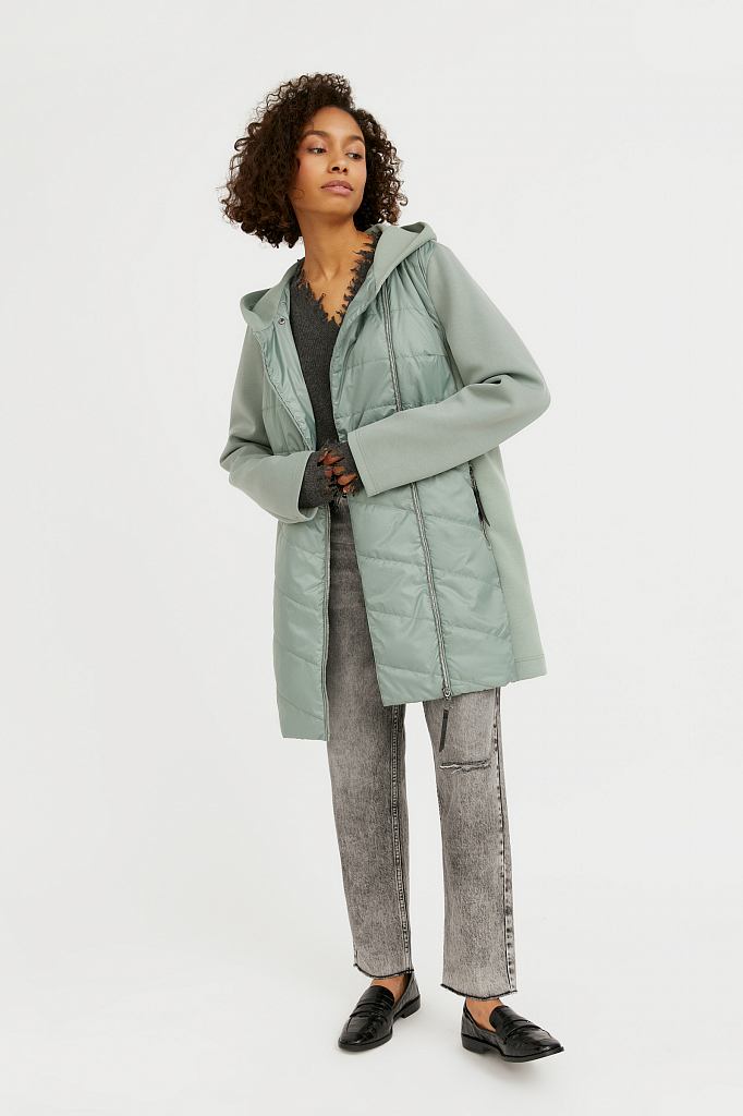 Пальто женское Finn Flare B21-11031 зеленое M