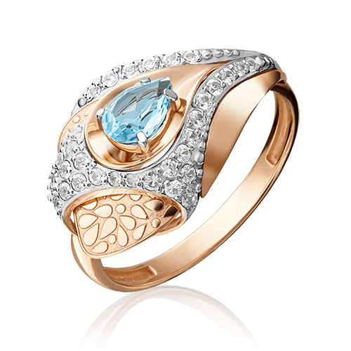 Кольцо из красного золота с топазом р.17.5 PLATINA jewelry 01-5167-00-201-1110-57