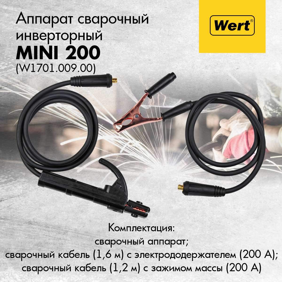 Инверторный сварочный аппарат WERT MINI 200, W1701.009.00 - отзывы  покупателей на Мегамаркет | 600013885385