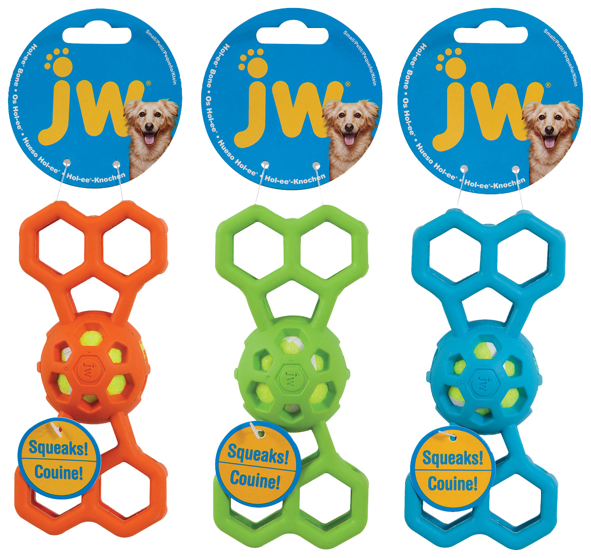Игрушка JW Pet Hol-ee Bone Dog Toy Перетяжка с пищалкой для собак 15 см, в ассортименте