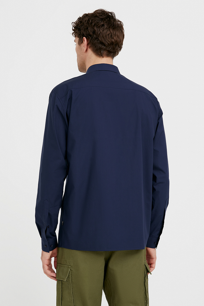 Рубашка мужская Finn Flare S21-21005 синяя M