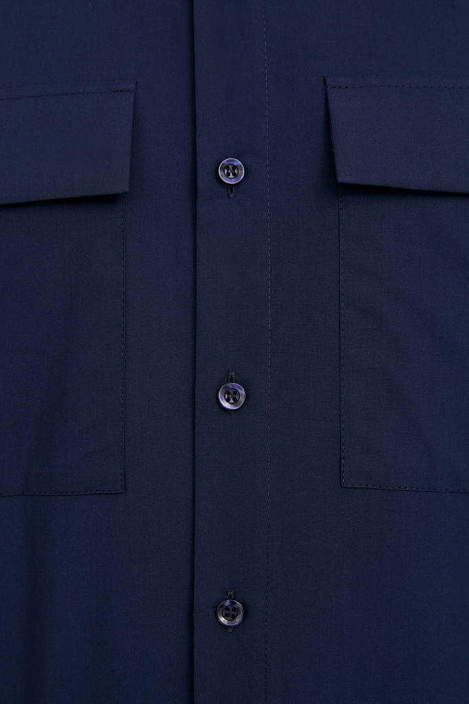 Рубашка мужская Finn Flare S21-21005 синяя L