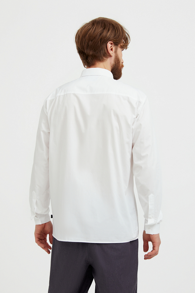Рубашка мужская Finn Flare S21-21005 белая L