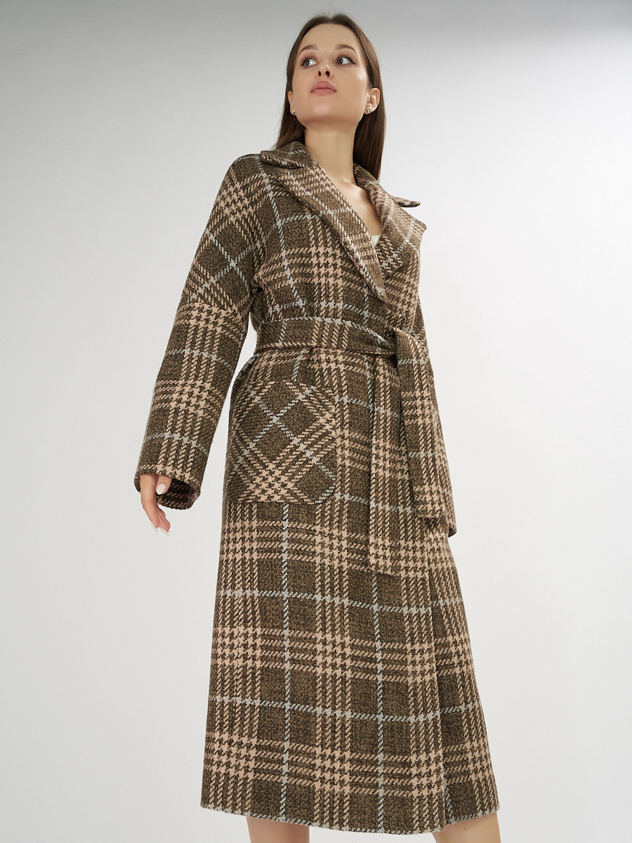 Пальто женское MTFORCE 40002 коричневое 52 RU