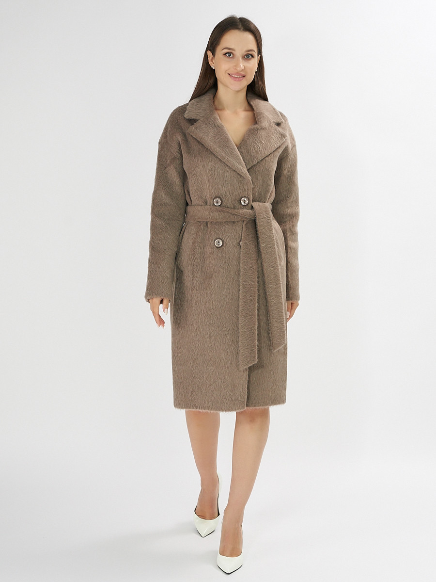 Пальто женское MTFORCE 42114 коричневое 48 RU