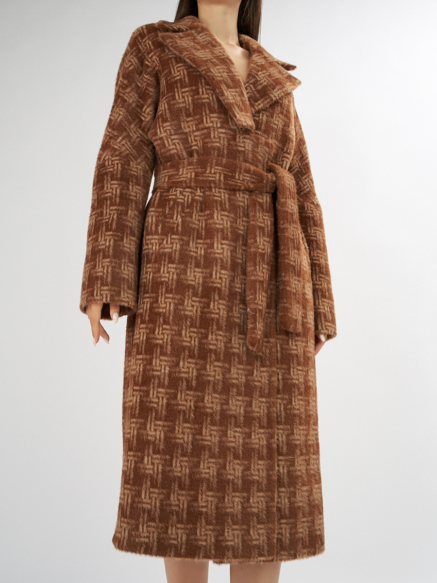 Пальто женское MTFORCE 4002 коричневое 46 RU