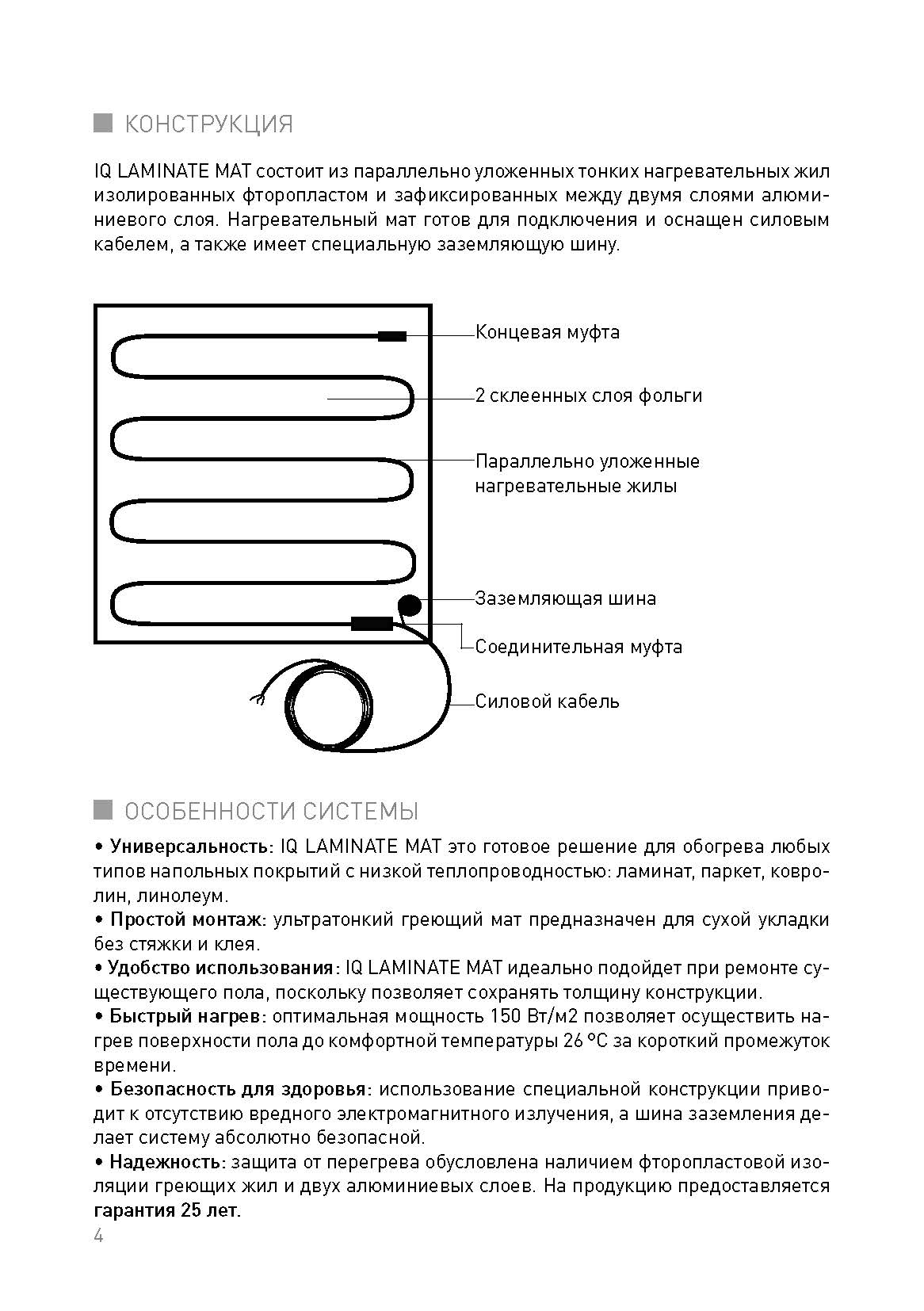 Ультратонкий греющий мат IQ LAMINATE MAT 2,0м? купить в интернет-магазине,  цены на Мегамаркет