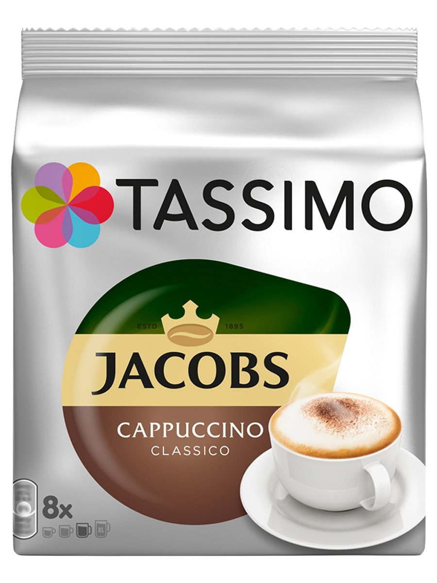 Купить кофе в капсулах Jacobs Tassimo Cappuccino Т-диски, 8 шт., цены на Мегамаркет | Артикул: 100000050397