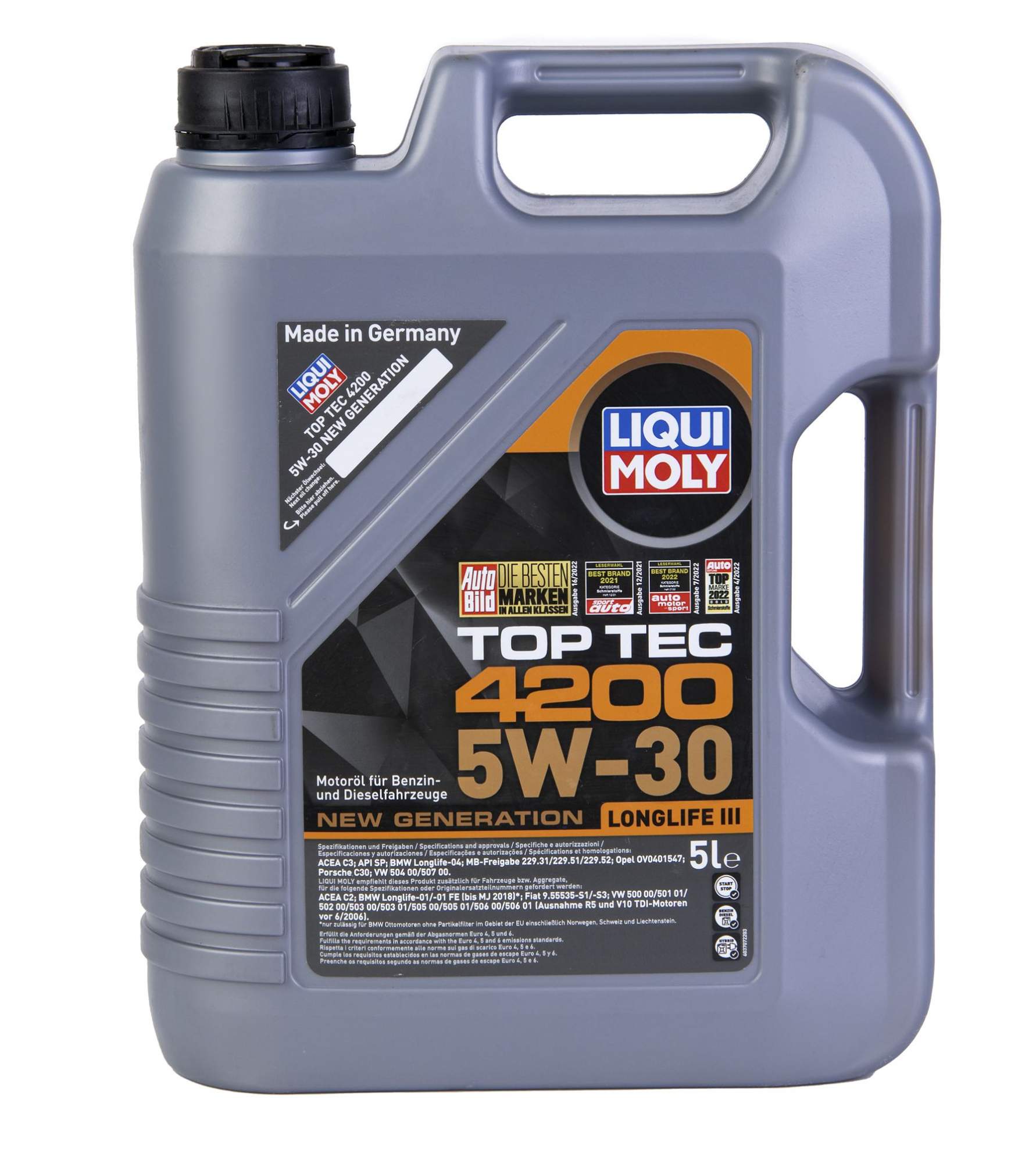 Моторное масло LIQUI MOLY cинтетическое Top Tec New Generation 4200 5W30 5л  - отзывы покупателей на Мегамаркет