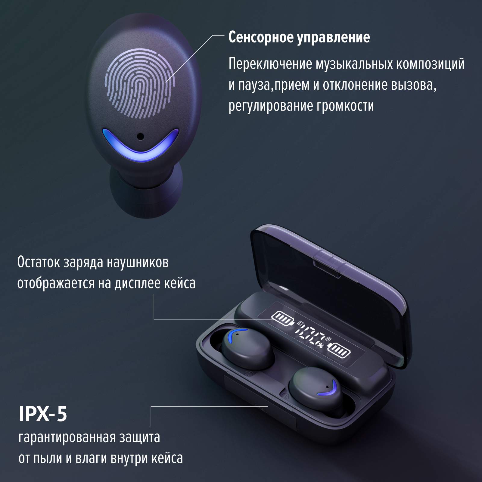 Беспроводные наушники Electerra Black Anthracite, купить в Москве, цены в  интернет-магазинах на Мегамаркет