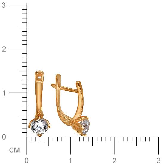 Серьги женские из золота Эстет 01С118528, фианит