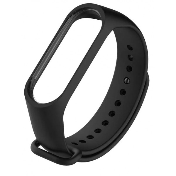 Силиконовый ремешок для Xiaomi Mi Band 3/4/5/6 черный