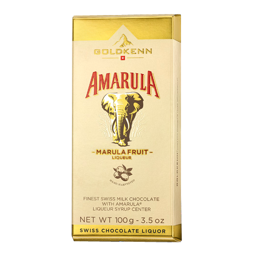 Швейцарский молочный шоколад Goldkenn с алкоголем "С ликером Amarula", 100 г