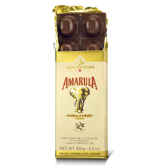 Швейцарский молочный шоколад Goldkenn с алкоголем "С ликером Amarula", 100 г