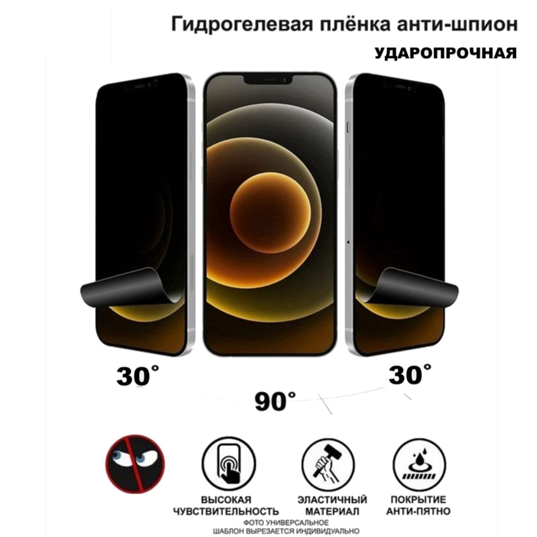 Гидрогелевая пленка антишпион для Samsung A03s,глянцевая, купить в Москве,  цены в интернет-магазинах на Мегамаркет