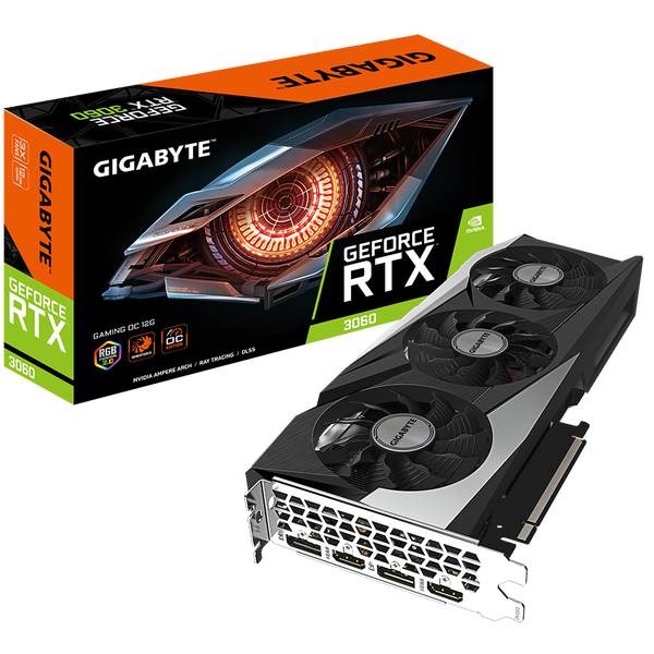 Видеокарта GIGABYTE NVIDIA GeForce RTX 3060 Gaming OC (LHR) (GV-N3060GAMING OC-12GD 2.0) - купить в Coolstore, цена на Мегамаркет