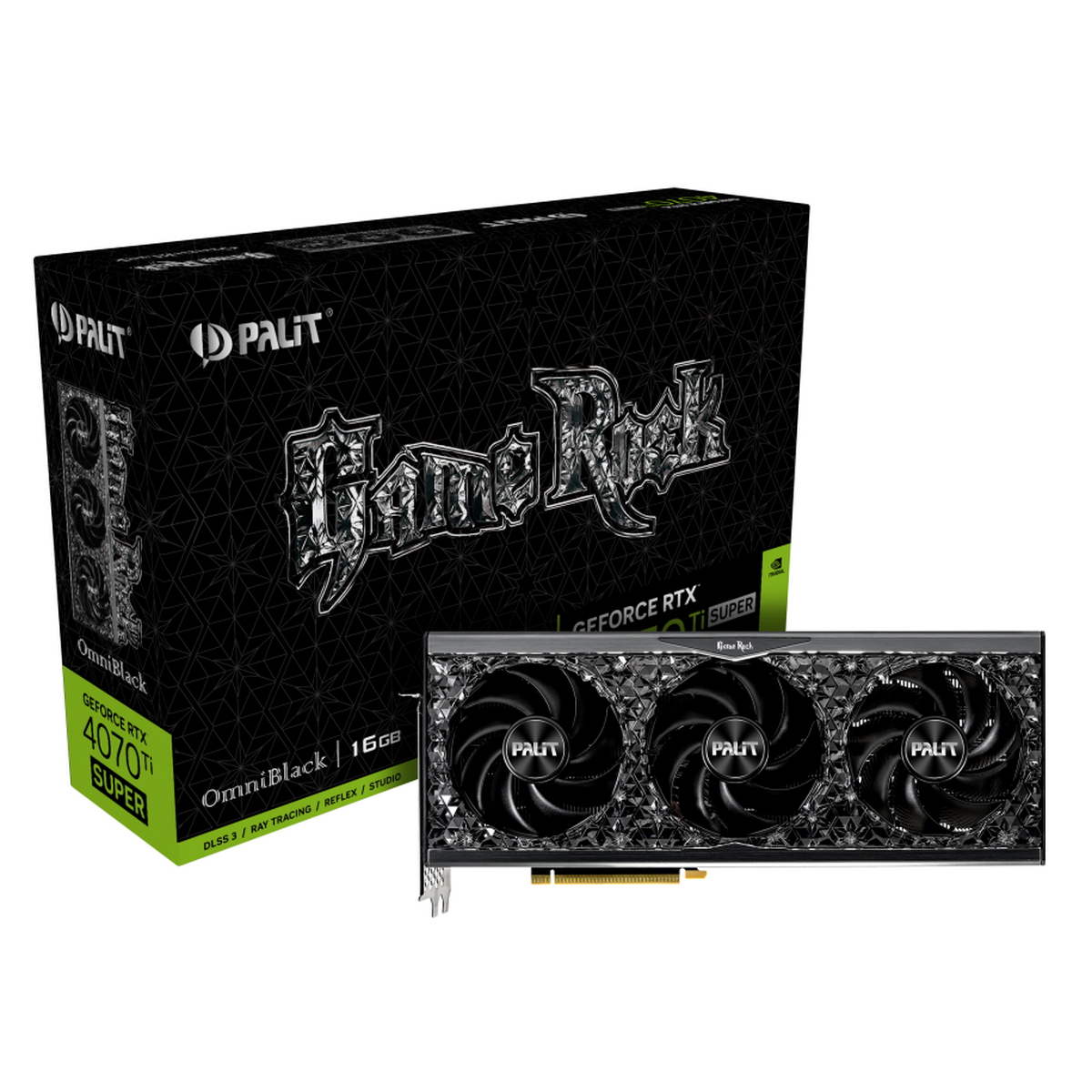 Видеокарта Palit NVIDIA GeForce RTX 4070 Ti SUPER GAMEROCK OMNIBLACK (NED47TS019T2-1020Q), купить в Москве, цены в интернет-магазинах на Мегамаркет