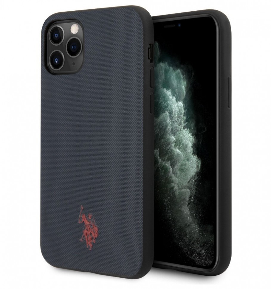 Чехол CG Mobile U.S. Polo Assn. Wrapped Embossed logo iPhone 11 Pro  Темно-синий, купить в Москве, цены в интернет-магазинах на Мегамаркет