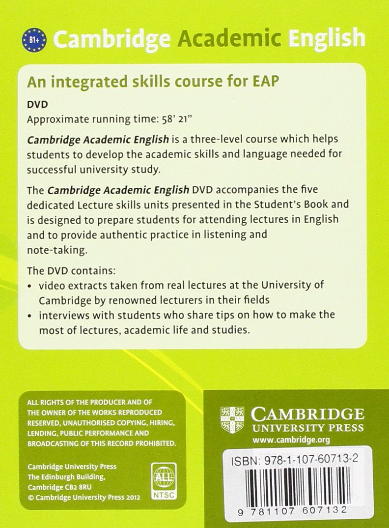 Cambridge English for Academics. Cambridge Academic English Intermediate. Skills for Academic English book 1.