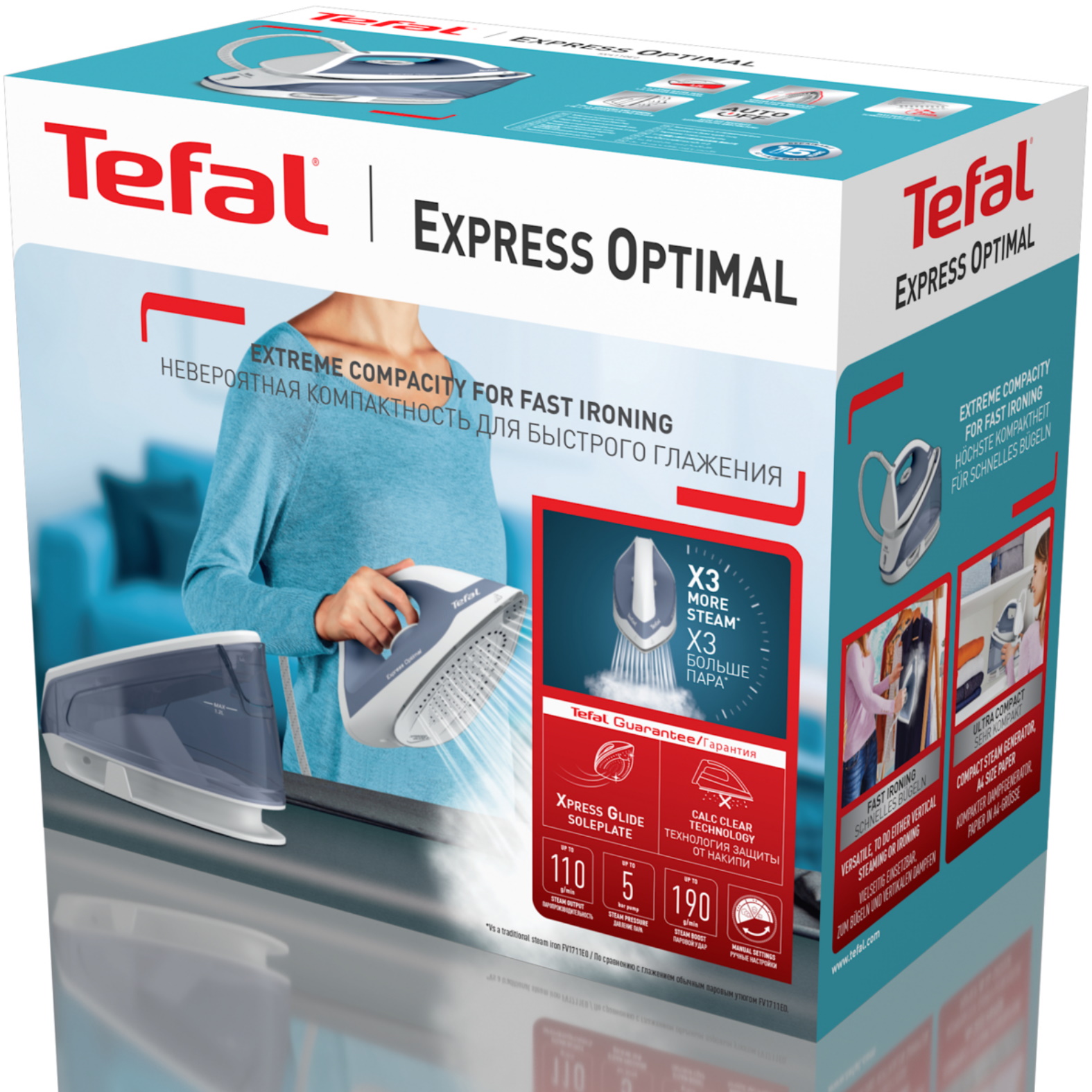 Парогенератор Tefal Express Optimal SV4110E0, синий/белый - отзывы  покупателей на маркетплейсе Мегамаркет | Артикул: 600014778502