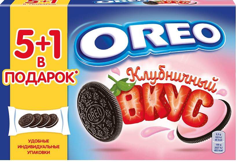 Печенье Oreo с какао и начинкой клубника 228 г - купить в Мегамаркет Москва, цена на Мегамаркет