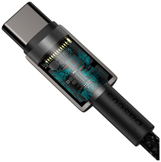 Кабель Baseus Tungsten Gold Fast Charging Cable USB Type-C - USB Type-C 100W 1 м, Черный
