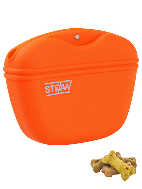 Сумочка для лакомств силиконовая STEFAN, оранжевая, WF37705