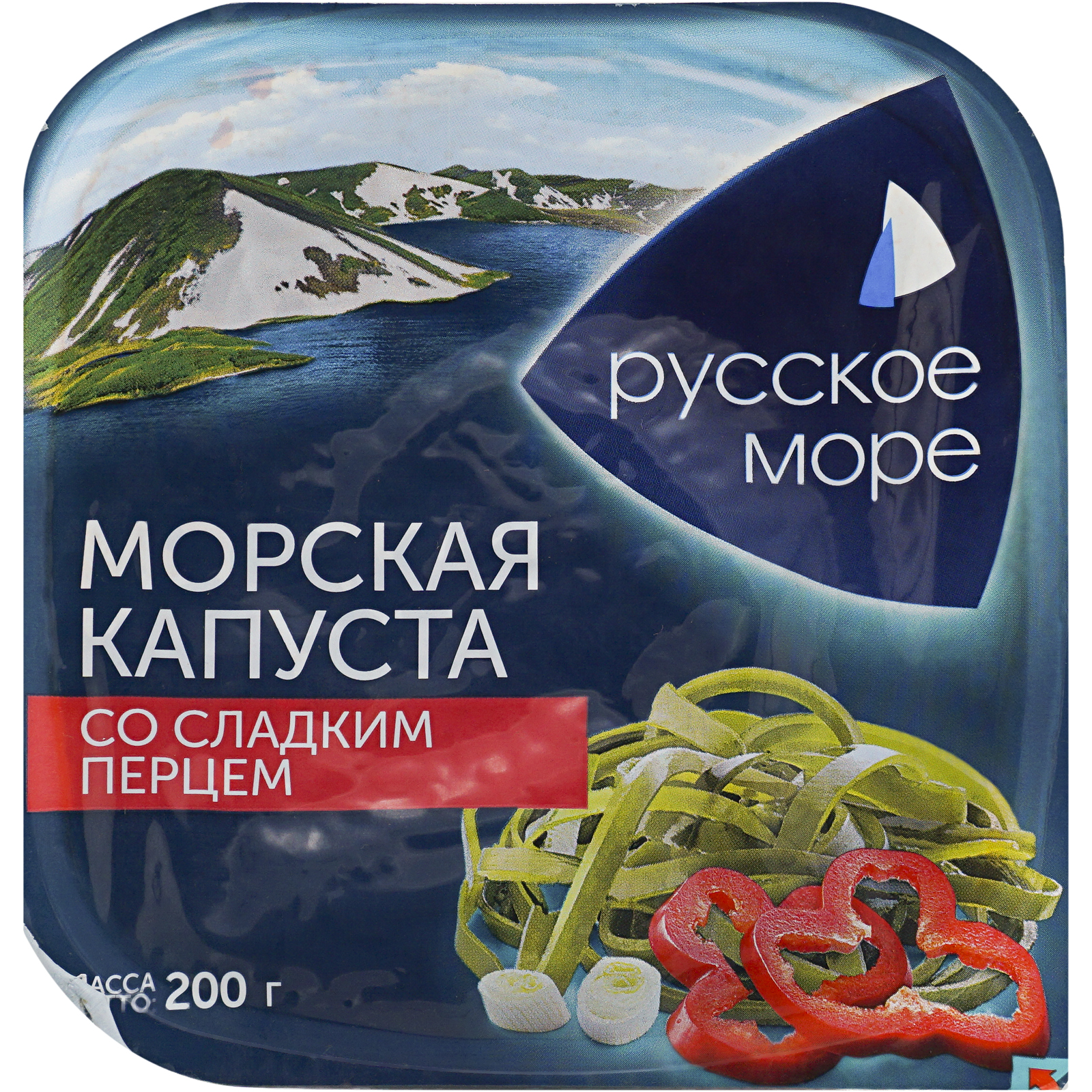 Салат Русское Море Морская капуста маринованная с луком и сладким перцем 200 г