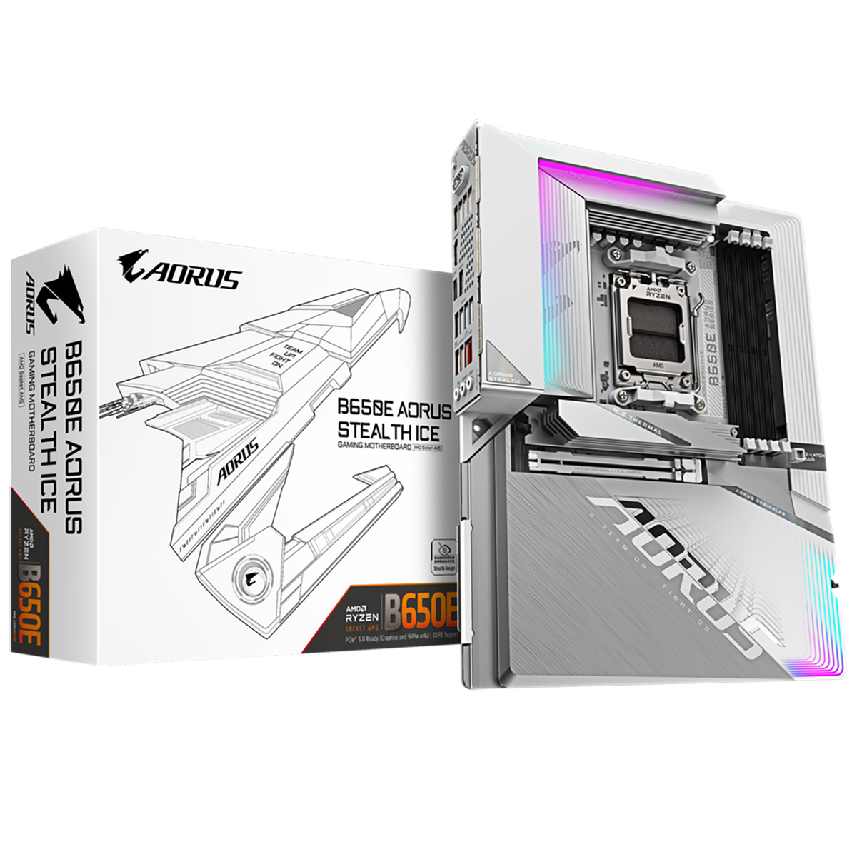 Материнская плата GIGABYTE B650E AORUS STEALTH ICE (B650E AORUS STEALTH ICE), купить в Москве, цены в интернет-магазинах на Мегамаркет