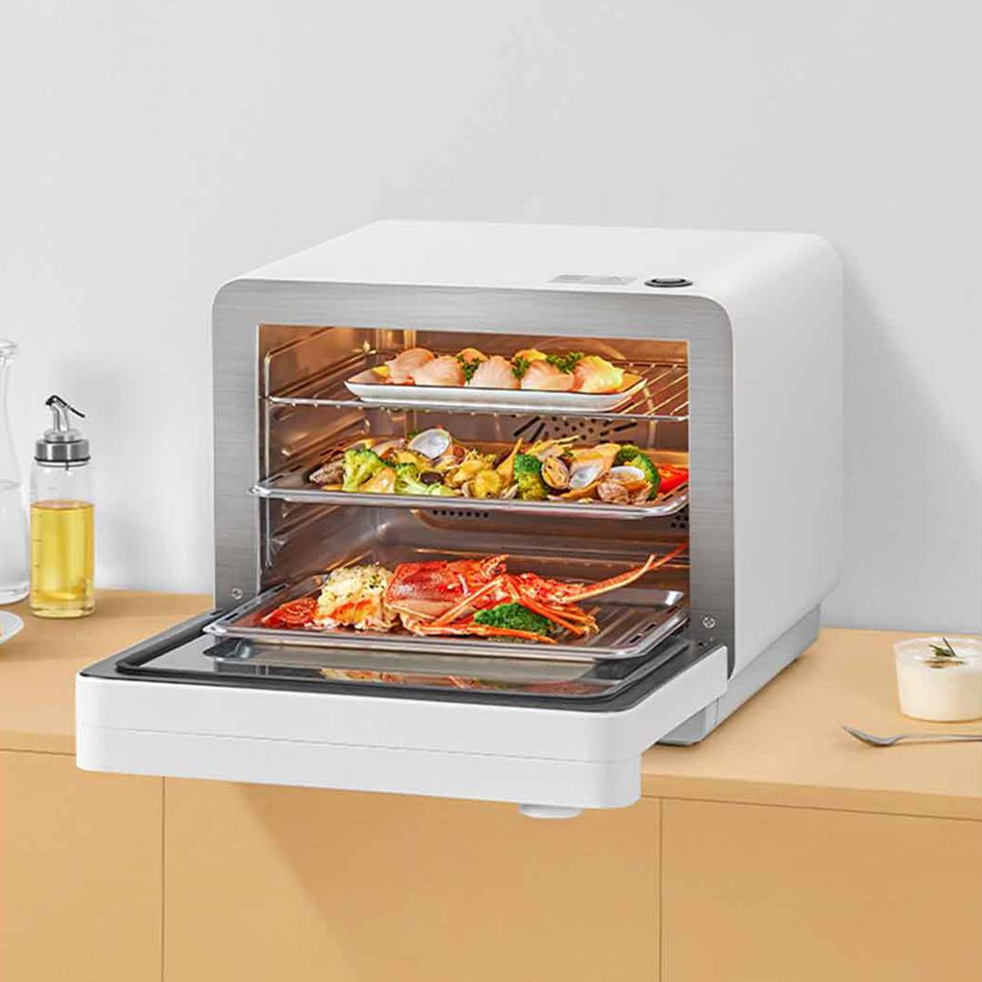 Конвекционная печь с трехмерным нагревом Xiaomi Mijia Smart Steaming Oven  белый – купить в Москве, цены в интернет-магазинах на Мегамаркет