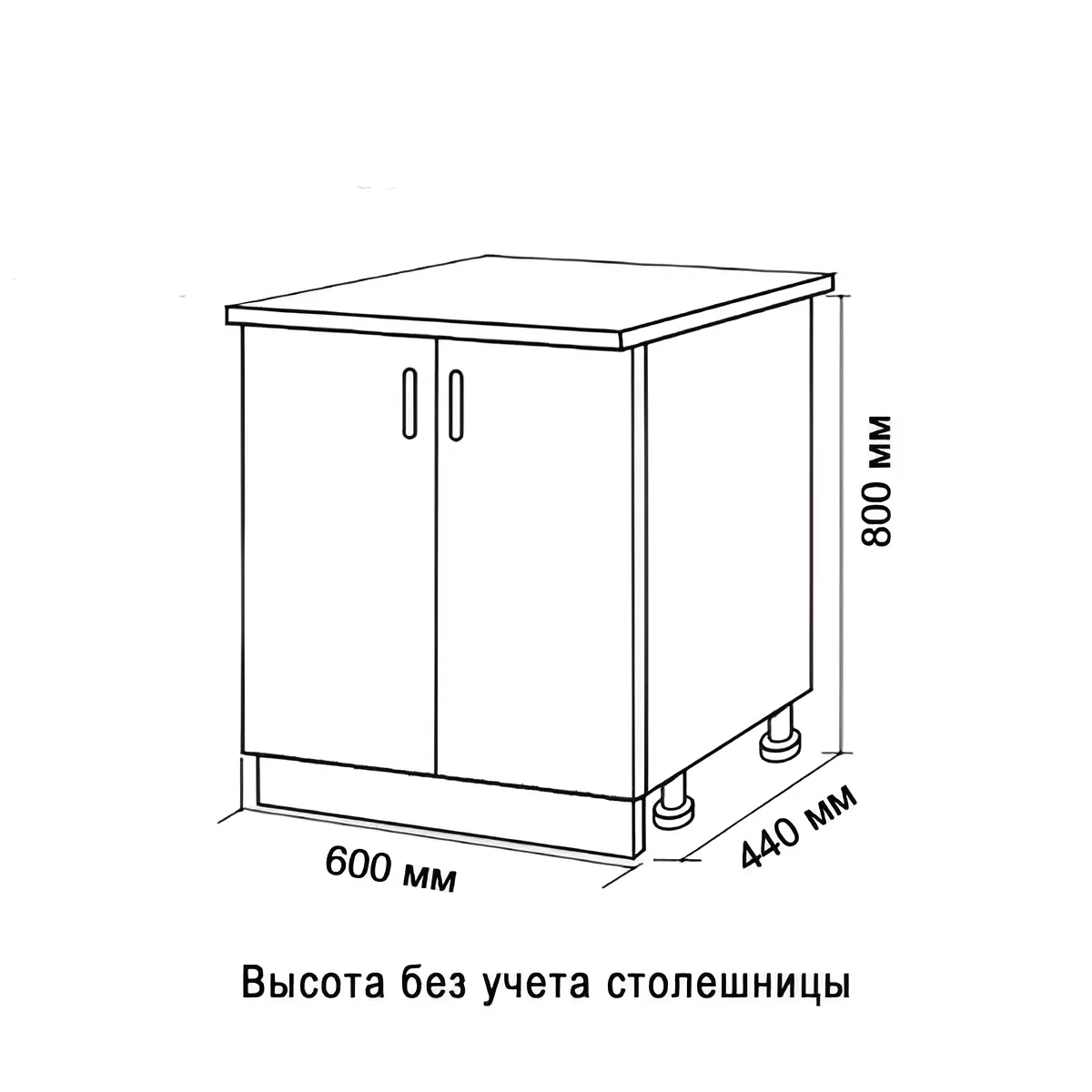 Высота кухонной тумбы со столешницей от пола