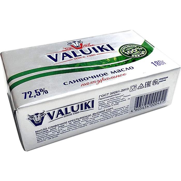 Масло сливочное крестьянское 72.5 состав. Масло Valuiki. Valuiki масло сливочное. Масло сливочное Вятушка 200гр 72,5% Крестьянское фольга БЗМЖ.