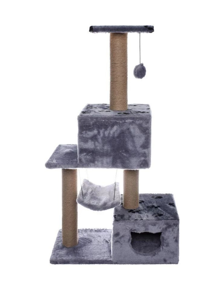 Комплекс для кошек Yami-Yami, серый, 3 уровня, 72 х 36 х 127 см