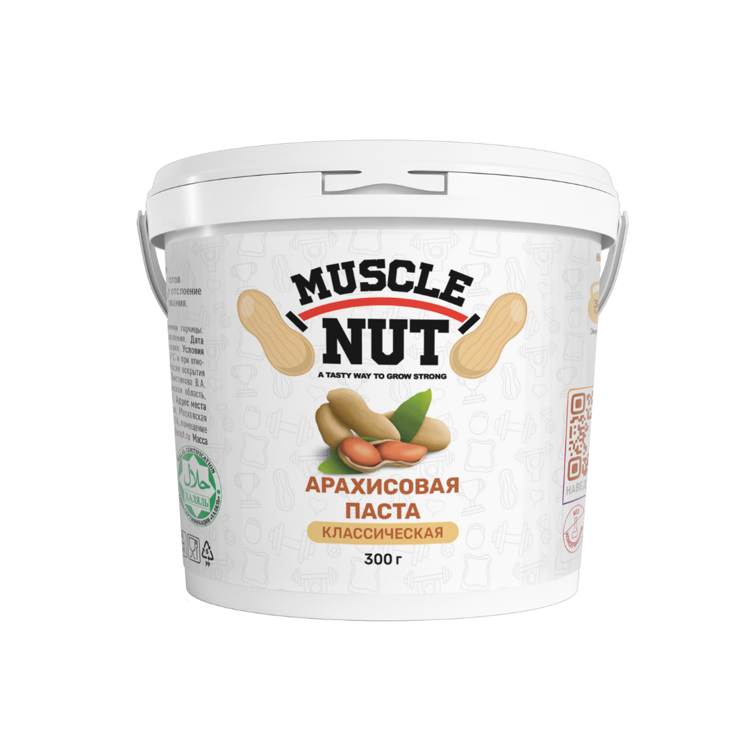 Арахисовая паста Muscle Nut классическая, без сахара, натуральная,  высокобелковая, 300 г - отзывы покупателей на маркетплейсе Мегамаркет |  Артикул: 600005002595