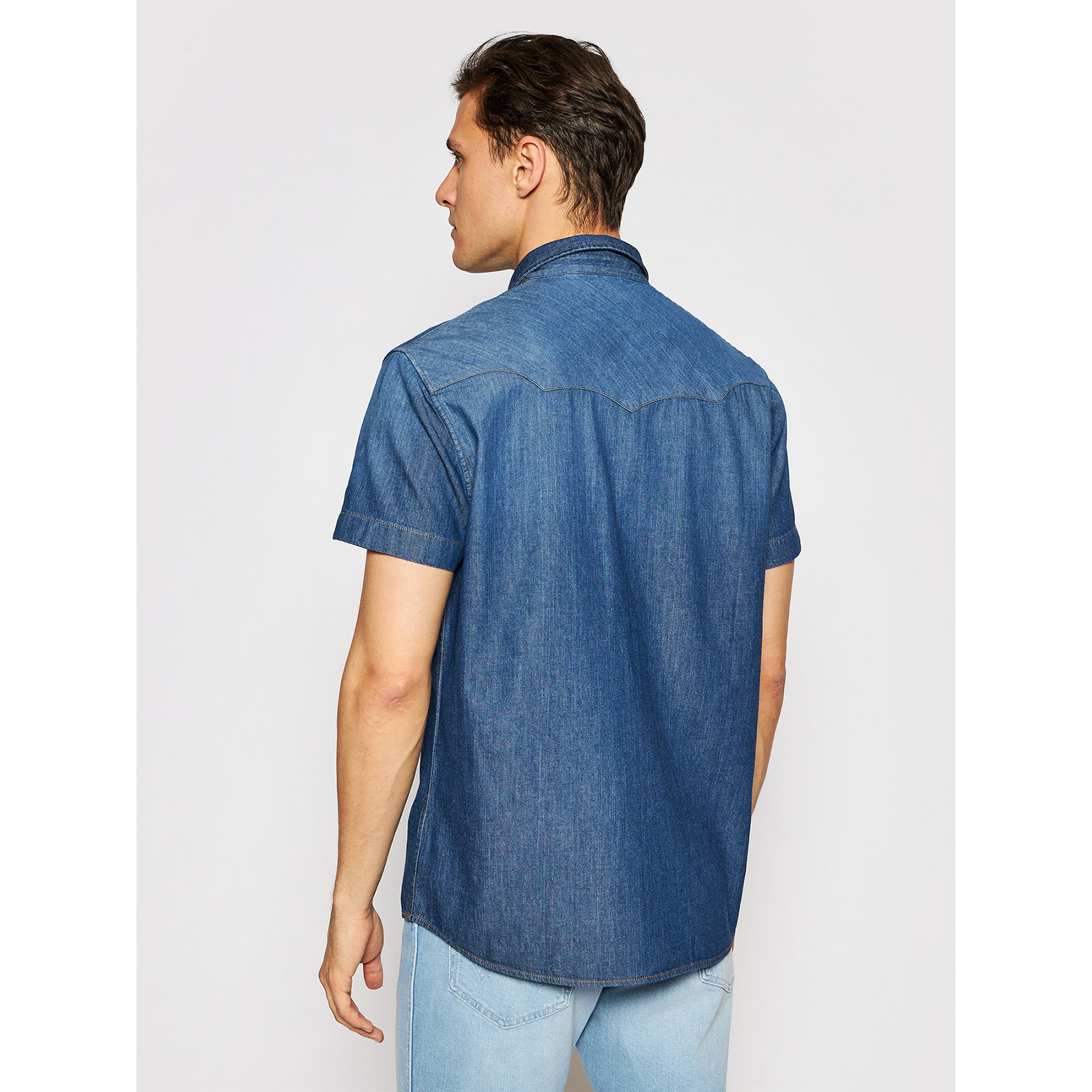 Джинсовая рубашка мужская Wrangler W5J05K30P синяя M