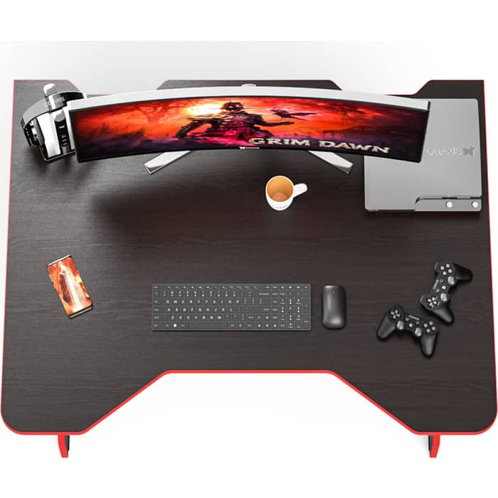 Стол геймерский Мебельный Двор СК6-1200 венге/кромка красная, 120х90х75 см