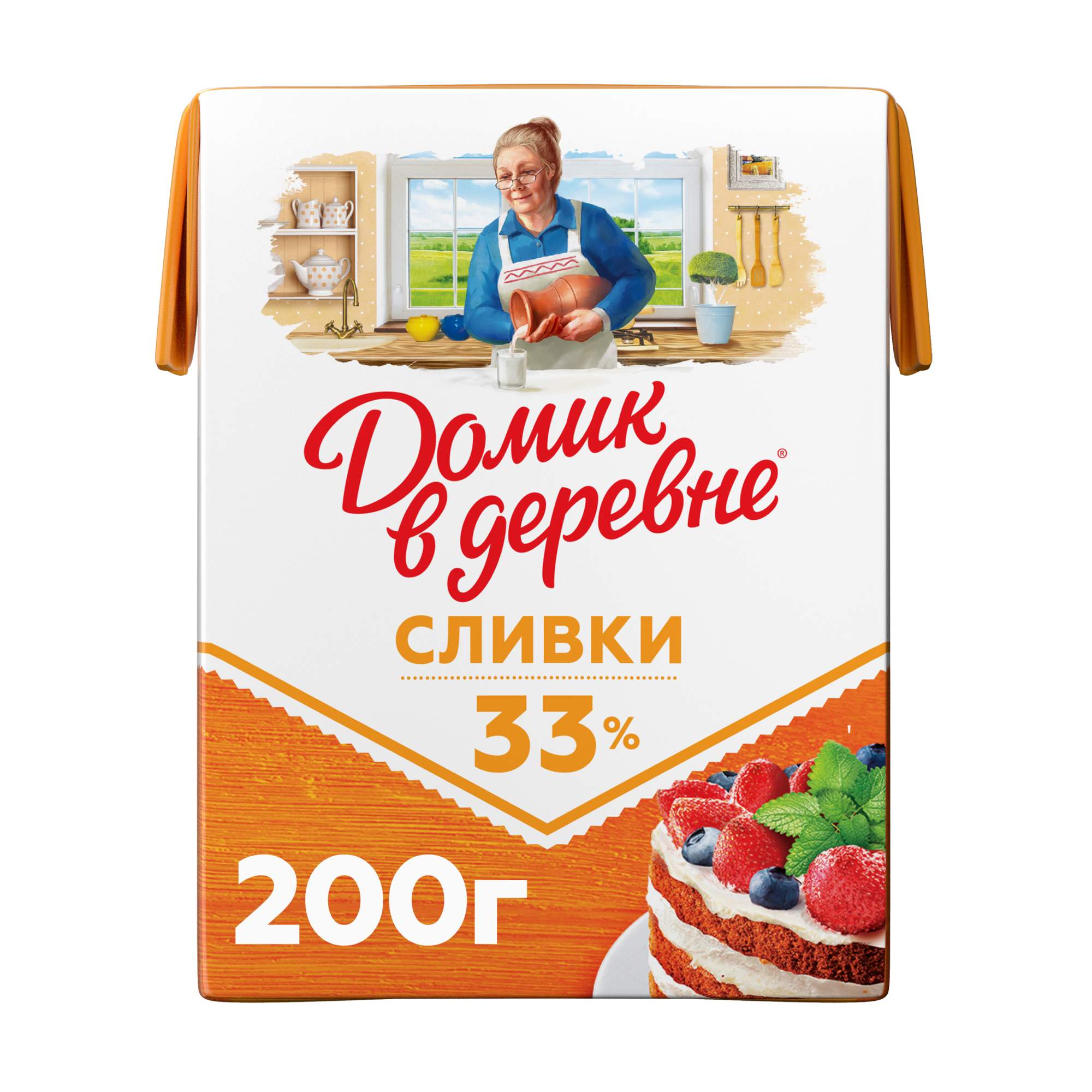 Дикси сливки. Сливки домик в деревне 33% 200
