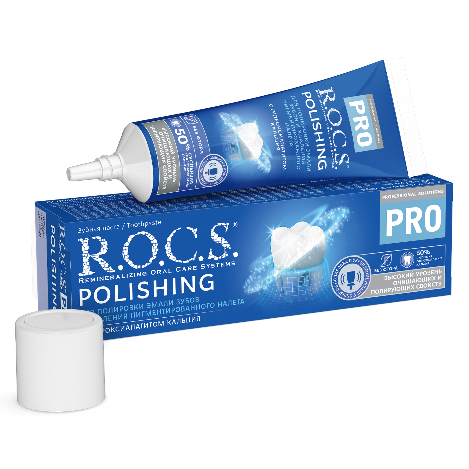 Купить зубная паста R.O.C.S. Pro polishing Полировочная мелисса 35 г, цены  на Мегамаркет | Артикул: 100030689831