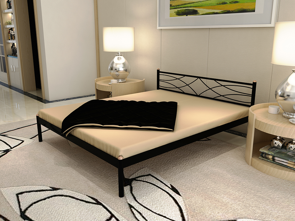 Полутороспальная кровать Стиллмет Экзотика черный 140x200 - купить в МЕГАЛАЙК, цена на Мегамаркет