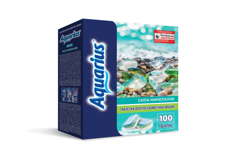 Таблетки для посудомоечной машины Aquarius All1 сила минералов 100 шт. - купить в Москве, цены на Мегамаркет | 100046829209