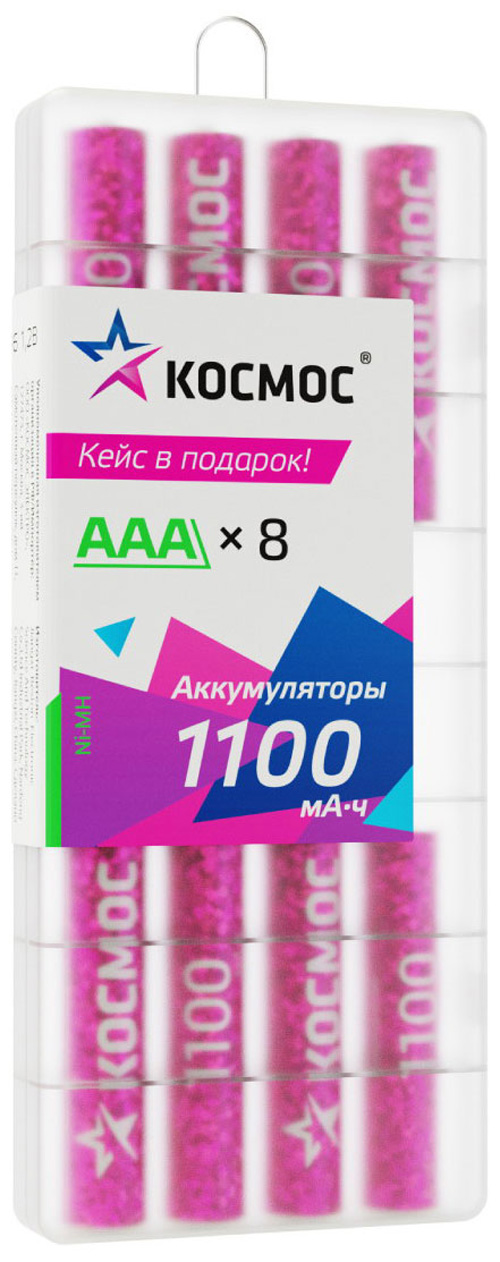 Аккумулятор Космос ААА 1100mAh Ni-MH, 8шт в боксе, купить в Москве, цены в интернет-магазинах на Мегамаркет