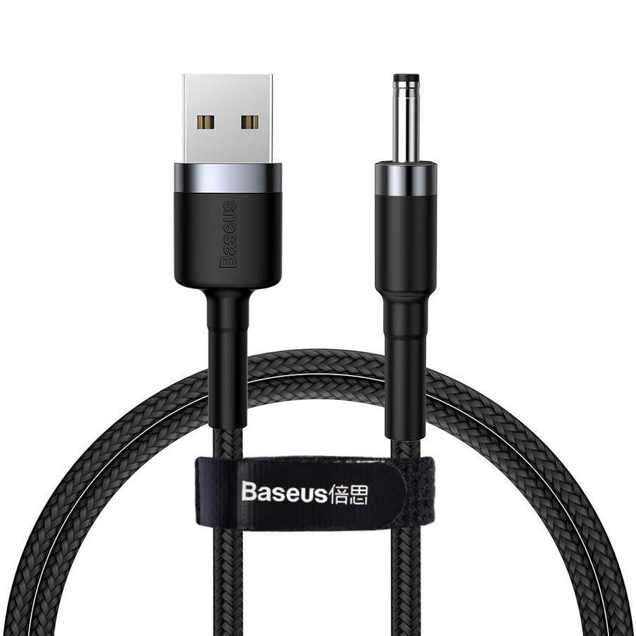 Кабель USB 2.0 A (m) - DC 3.5мм 2A 1м Baseus Cafule Cable - Черный (CADKLF-G1)