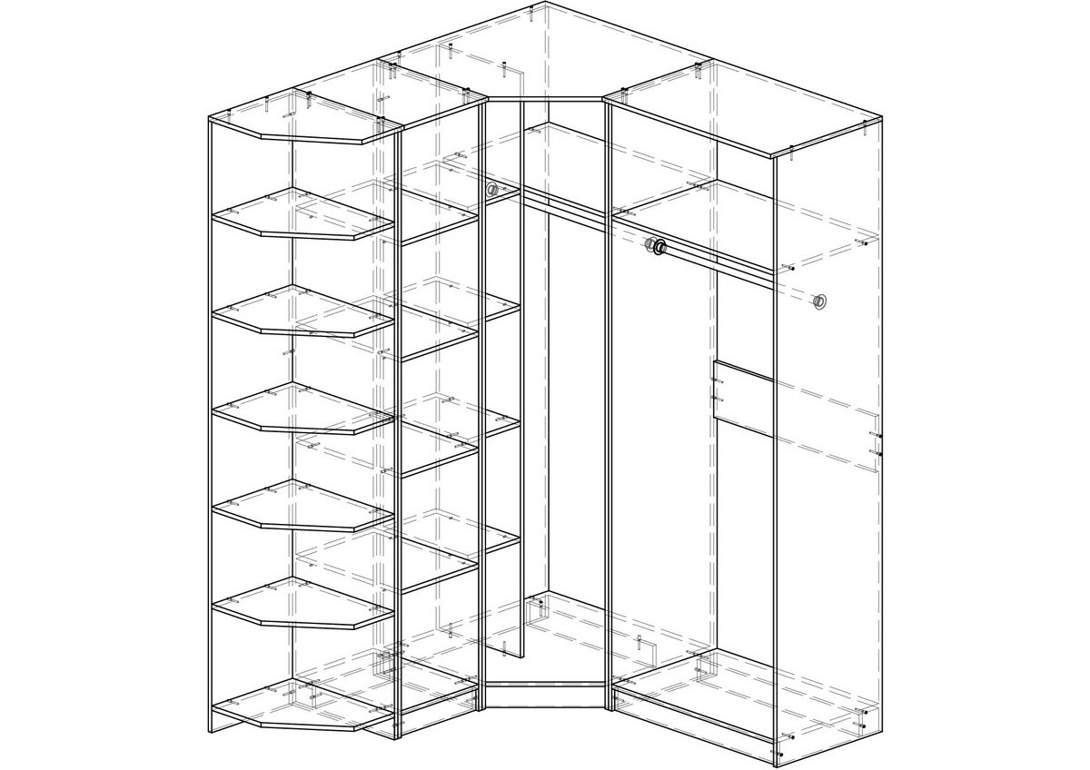 Размеры углового шкафа в прихожую фото 20