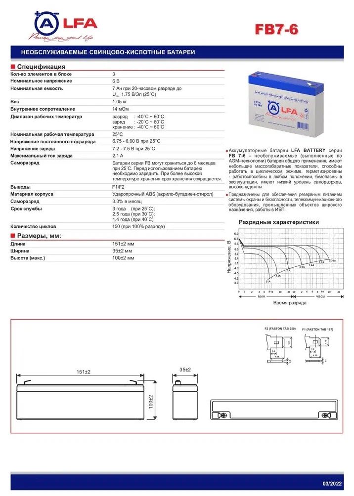 Аккумуляторы fb 7.2 12