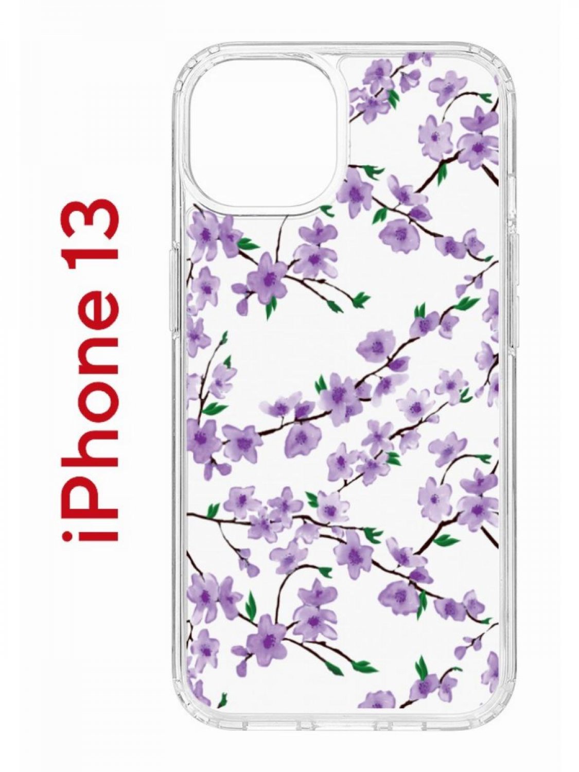 Чехол на iPhone 13 с принтом Kruche Print Сакура, бампер с защитой камеры -  купить в kupi-chehol, цена на Мегамаркет