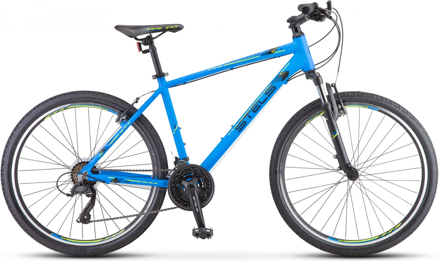 Велосипед STELS Navigator-590 V 2021 20" синий/салатовый - купить в Москве, цены на Мегамаркет | 100029671536
