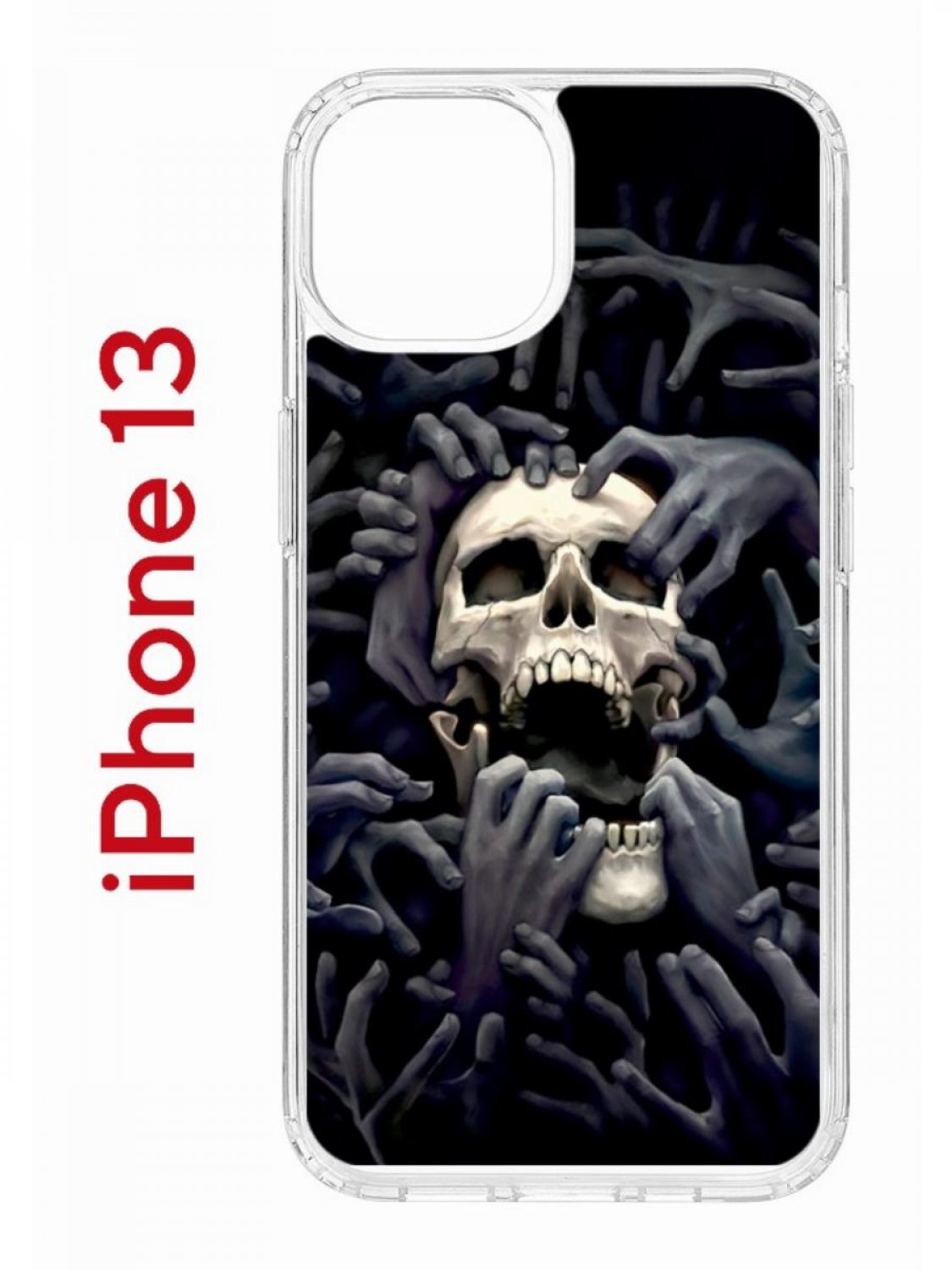 Чехол на iPhone 13 с принтом Kruche Print Skull Hands, бампер с защитой  камеры, купить в Москве, цены в интернет-магазинах на Мегамаркет