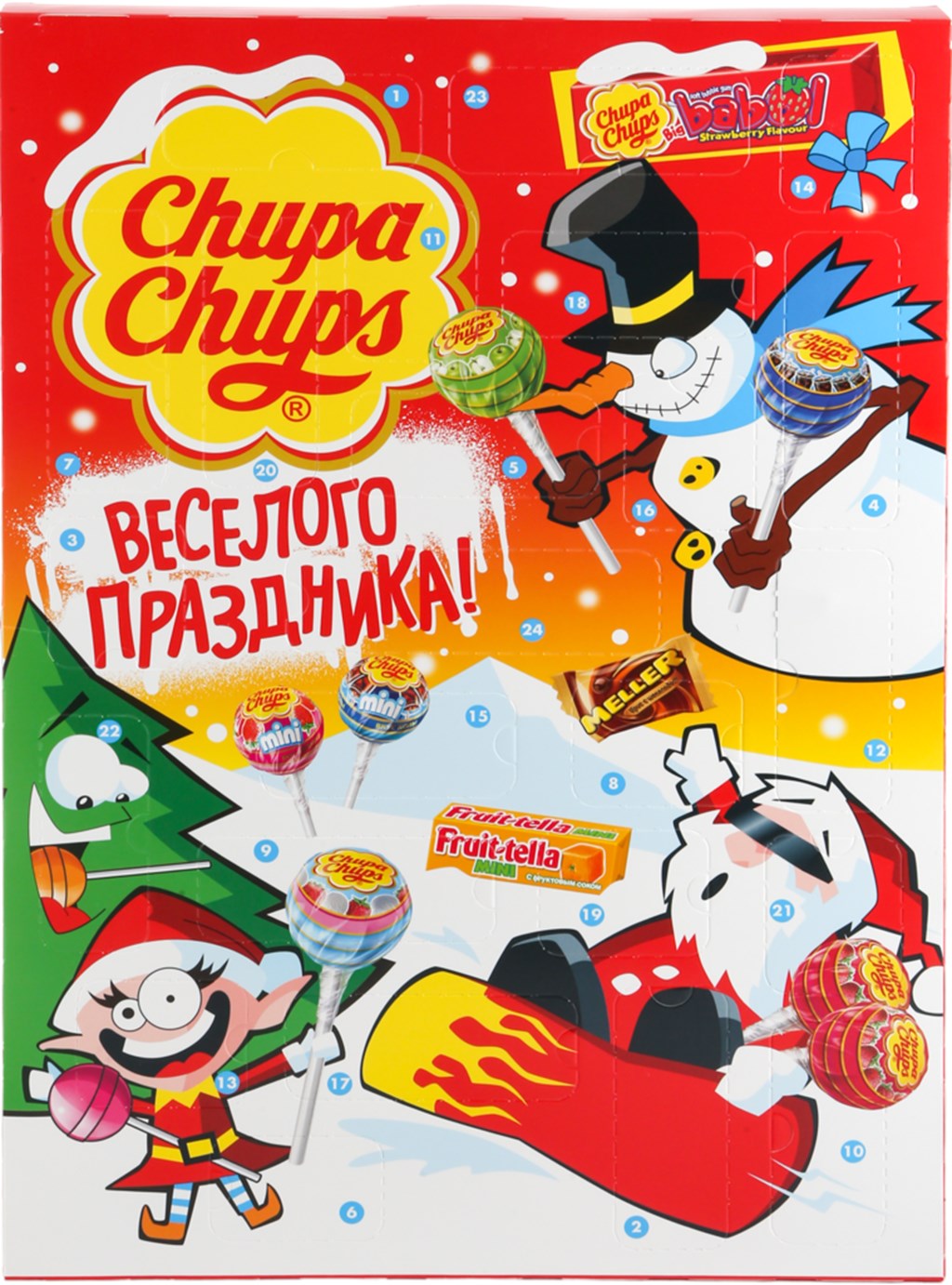 Сладкий подарочный набор Chupa Chups Новогодний календарь 197,6 г